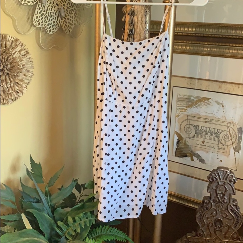 black and white polka dot dress